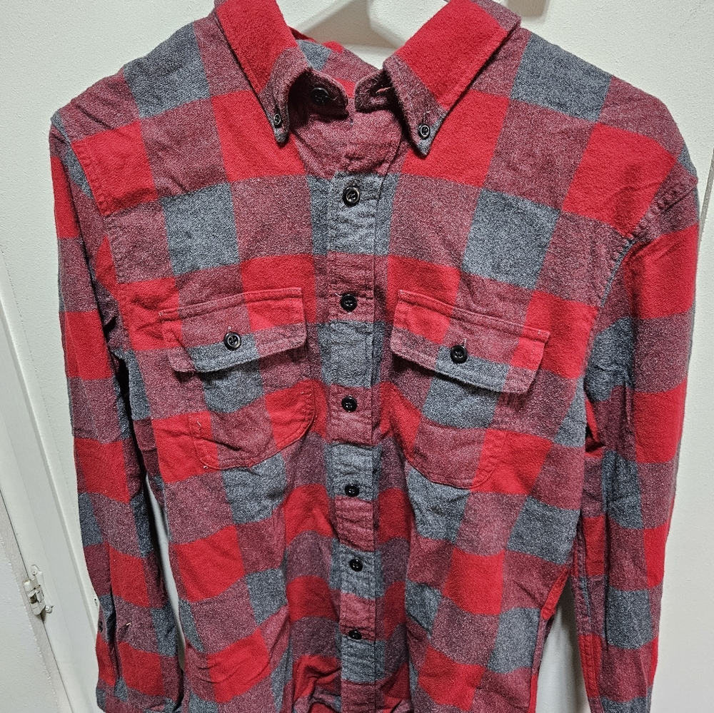 Abercrombie & Fitch Men's Plaid Button-Down Shirt in Blue and Green